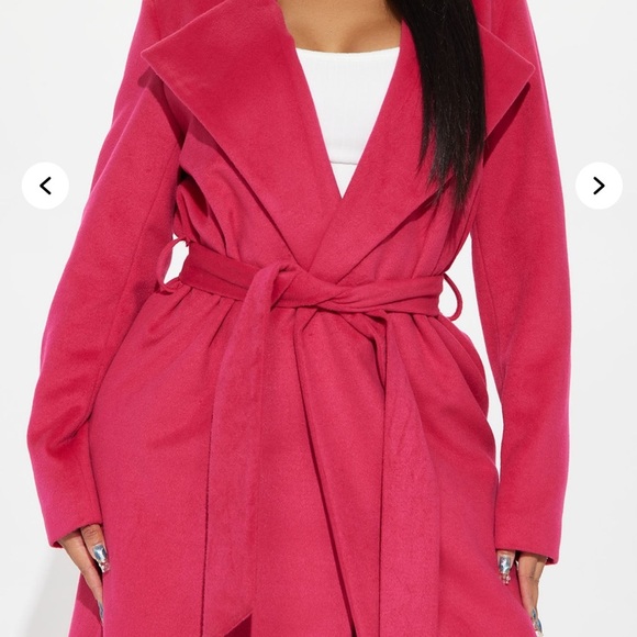 Vibrant Pink Long Coat - Picture 2 of 5